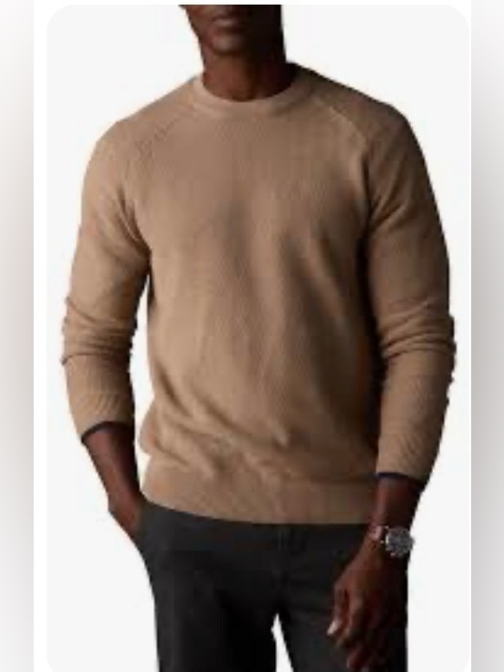 Men’s waffle knit long sleeve shirt Size L